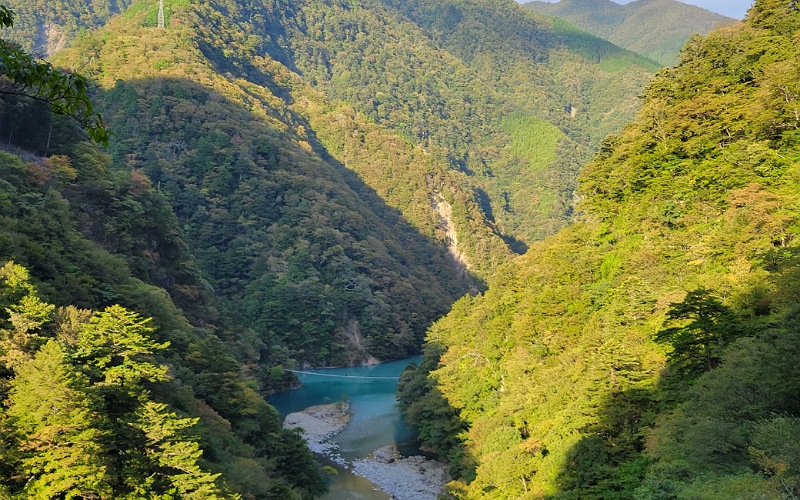 静岡県寸又峡の夢の吊り橋